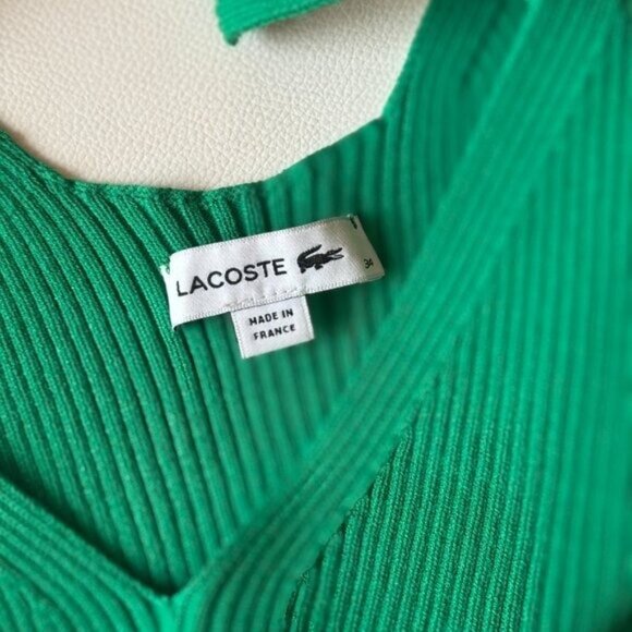 LaCoste Emerald Green seamless Ribbed Knit Tank Top - Size 34 - Picture 3 of 4